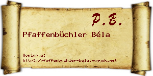Pfaffenbüchler Béla névjegykártya